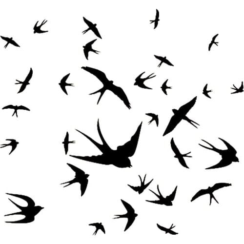 20*18.6cm Swallow Birds Car Sticker Art Vinyl Decal For Kids Child Room Window Wall Stickers Car Styling