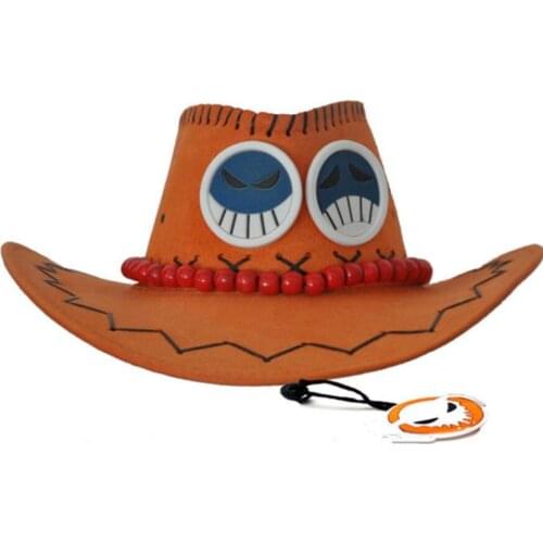 ONE PIECE Anime Cartoon Hat Unisex Cos Portgas·D· Ace Cowboy Hat Halloween party Daily
