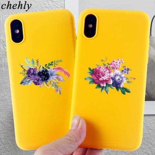 Flowers Cell Phone Case for IPhone 6s 7 8 11 Plus Pro X XS MAX XR Fashion Cases Soft Silicone Fitted TPU Back Accessories Cover