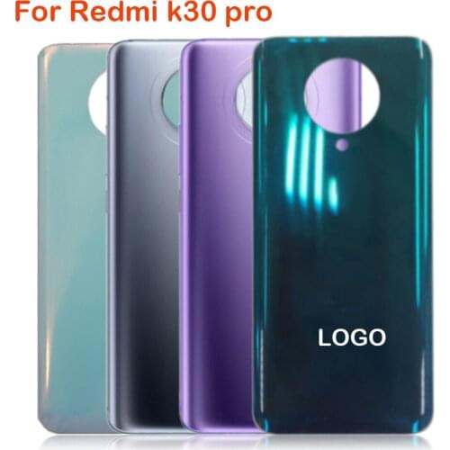 With LOGO For Redmi K30 PRO New Back Rear Battery Door Back Cover Housing Case RedmiK30 PRO without Camera glass red mi k30 pro
