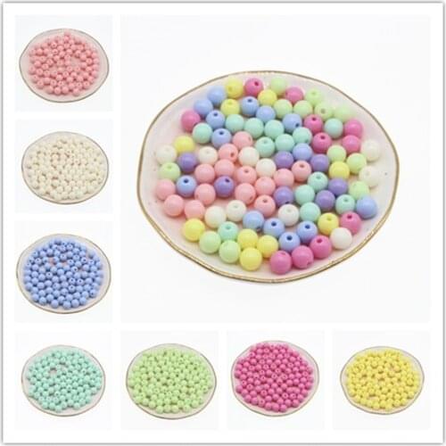 CHONGAI 100Pcs 8mm Acrylic Round Ball Spacer Beads For Jewelry Making DIY Jewelry Accessories For Handicrafts
