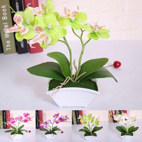 Garden Plantas Artificiales Fake Phalaenopsis Flower Bonsai Unique Portable Real Touch Flower for Party
