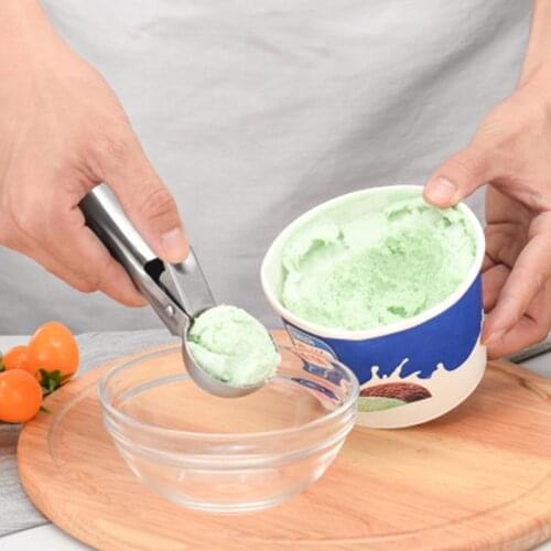 Stainless Steel Ice Cream Scoop Ice Ball Maker Frozen Yogurt Cookie Dough Meat Balls Ice Cream Spoon Tools Watermelon Spoon