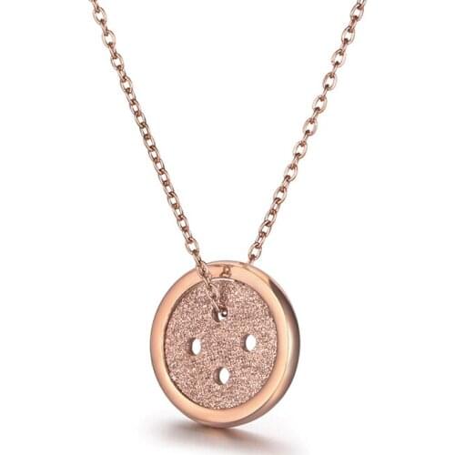 NANDESI Statement Buttons Pendant Necklace Fashion Metal Titanium Steel Choker Clavicle Chain Jewelry Gift 2021