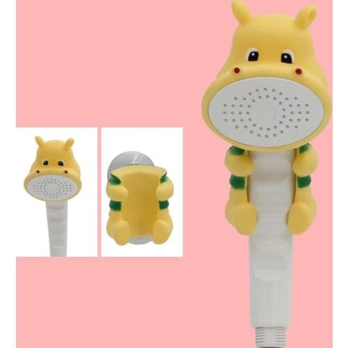 Cartoon Children Shower Head Nozzle with Suction Cup holder Water-saving Lovely Home Toy Kid Hand Shower Sprinkler Water Booster