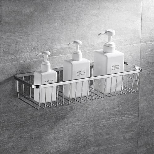 Wall Mounted Bathroom Basket 304 Stainless Steel Shower Caddy Storage Shelf for Shampoo Soap Holder etagere tipi repisa