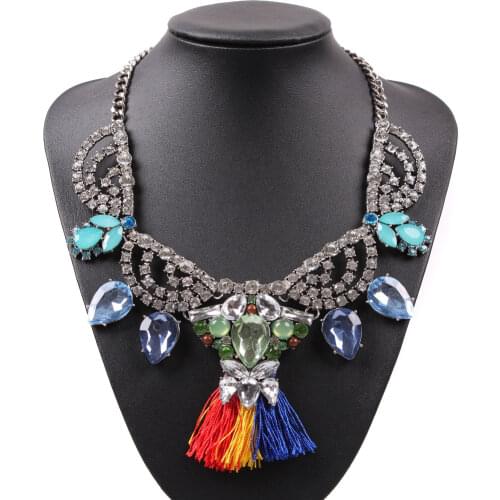 New Model Fashion Brand Design Luxury Tassel Pendant Necklace for Girls Luxury Chunky Statement Choker Women Jewelry