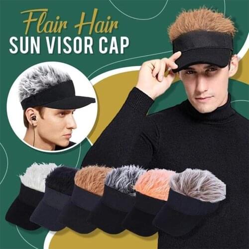 New Flair Hair Sun Visor Cap New Golf Baseball Cap Fun Halloween Party Toupee Hats Fashion Novelty Baseball Cap Summer Hot Sale