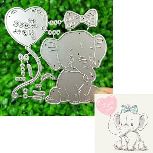 Suitable for Christmas metal cutting die and DIY scrapbook album 3D creative greeting card making balloon elephant 2021