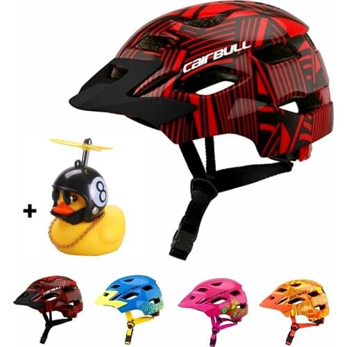 Cartoon Boy Girl Outdoor Bike Helmet High Density Children Sport Safety Cap with Tail Light MTB Cycling Skating Bicycle Helmets