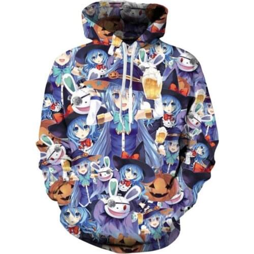 SOSHIRL Aqua Konosuba Halloween Hoodie Cool Anime Fans Hoodies Sweatshirt Comic Winter Pullover Unisex Hipster Sportwear Tops