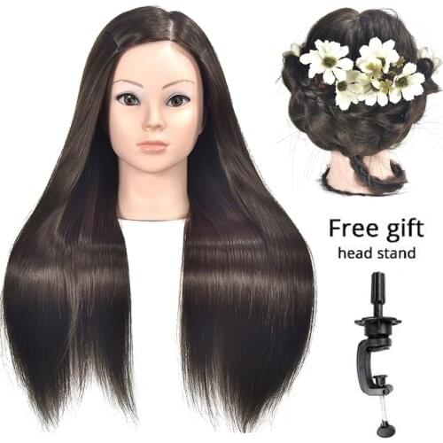 Training Mannequins Wig Head 65cm Hairdressing Professional Salon Practice Head Hairdresser Hair Styling with Bracket