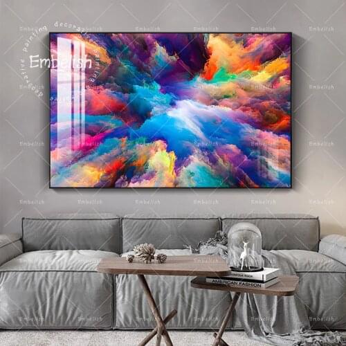 Embelish 1 Pieces Abstract Colorful Clouds Modern Home Decor Wall Art HD Pictures For Living Room Print Canvas Bedroom Painting