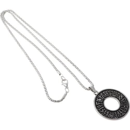 Vintage Runic Vegvisir Compass Pendant Necklace Pagan Elder Futhark Runes Viking Necklace Norse Amulet Talismans Jewelr