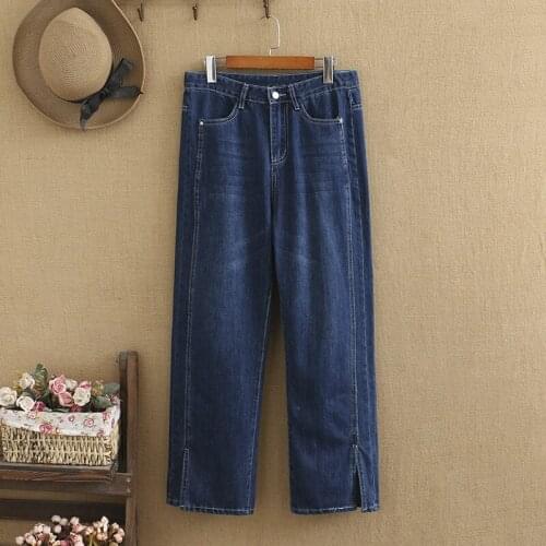 Plus Size Pants For Women Wide Legs Straight Leg Trousers Loose And Comfortable Leisure Jeans Large Size Pants Spring And Fall