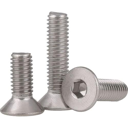 304 Stainless Steel Countersunk Head Hexagon Socket Screw Flat Head Hexagon Socket Screw M6 M8