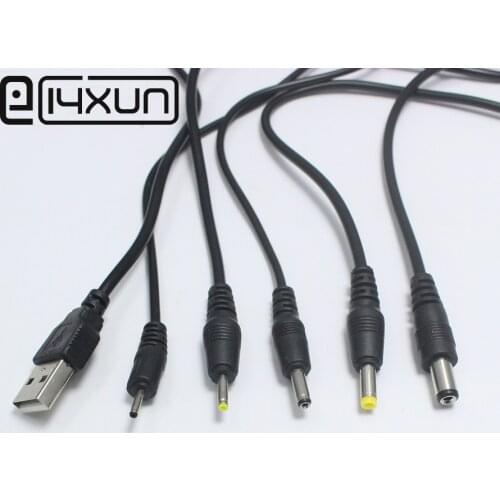 EClyxun 1pcs USB Port to 2.0*0.6mm 2.5*0.7mm 3.5*1.35mm 4.0*1.7mm 5.5*2.1mm 5V DC Barrel Jack Power Cable Connector