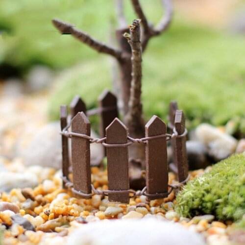 10*3cm Miniature Small Wood Fencing DIY Fairy Garden Micro Dollhouse Gates Decor Ornament White/Coffee Colors