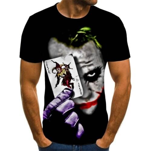 3D T camisa hombres Joker cara Casual o-Cuello Camiseta de manga corta de payaso T camisas de Verano de 2020 Tee camisa hombre