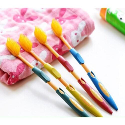 4Pcs/lot Double Ultra Soft Toothbrush Teeth Brush Bamboo Charcoal Nano Oral Care Set
