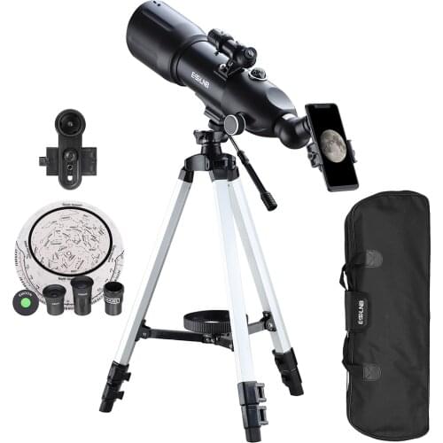 40080 Large Lens Telescope with High Tripod Portable Storage Bag Phone Holder 16-133X Erect Image Monocular Beginners Gift