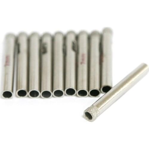 10pcs 7mm Dia Diamond Tipped coated drill bit drills hole saw for glass marble