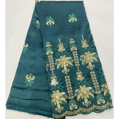 Teal Green Color Lady India Fabric with Sequins Lace George Mens Party Dress 2021 Newest Fashion Silver Aso Ebi Design GE-011