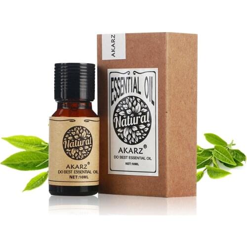 AKARZ Famous brand natural aromatherapy green tea essential oil slimming radiation protection against bad breath refreshing