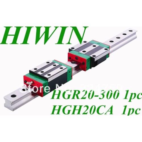 HIWIN linear rail HGR20 -L300mm 1pc and HGH20CA cnc rail block narrow linear block CNC parts 1pc
