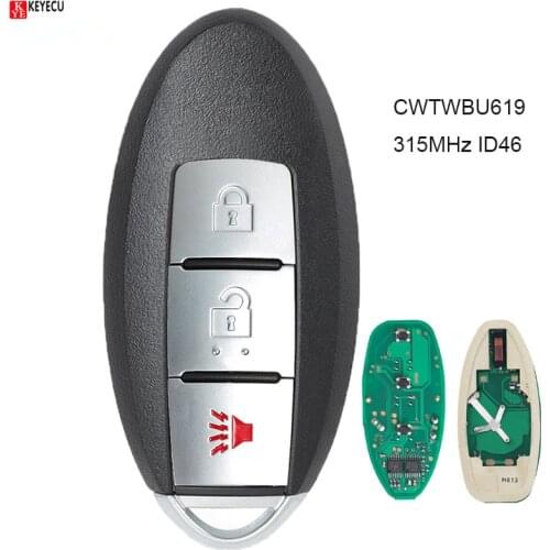KEYECU for Infiniti FX35 FX45 2005 2006 2007 2008 Smart Remote Car Key Fob 3 Button 315MHz ID46 Chip FCC: CWTWBU619