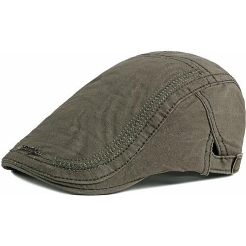 LDSLYJR 2021 Cotton Spring Summer solid color Newsboy Caps Flat Peaked Cap Men and Women Painter Beret Hats 90