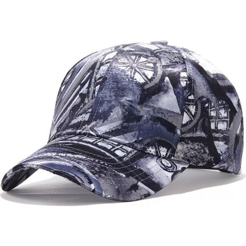 Men Baseball Cap Snapback Dad Hat Curved Bill Blue Adjustable Breathable Sports Outdoor Accessory For Autumn Spring Summer