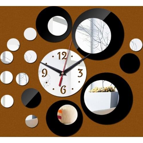 Wall clock Circle Around 3D Wall watch Wall Sticker DIY Art Home Decoration Living Room Quartz brief Design