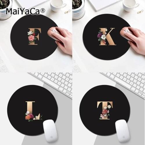 26 Letter A-Z Laptop Computer Mousepad Round Desk Gamer Gaming Mat For PC Laptop Round Mouse Pad