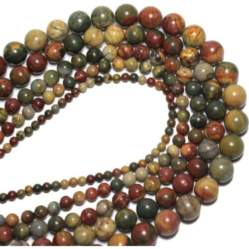 Picasso Loose Beads Natural Gemstone Smooth Round for Jewelry Making