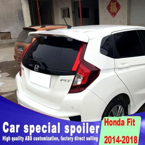 New design big High hardness ABS material spoiler 2014 to 2018 for honda fit spoiler rear window roof primer paint