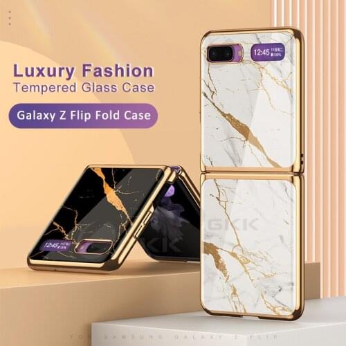 New Luxury Tempered Glass Case for Samsung Galaxy Z Flip Fold 2 5G Plating Edge Protective Cover for Samsung Z Flip Fold 2 5G