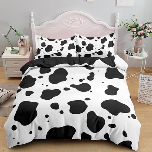 Cute Cow Spots Duvet Covers Single King Size Bedding set 2/3pcs Quilt Cover With Pillowcase Drop Shipping