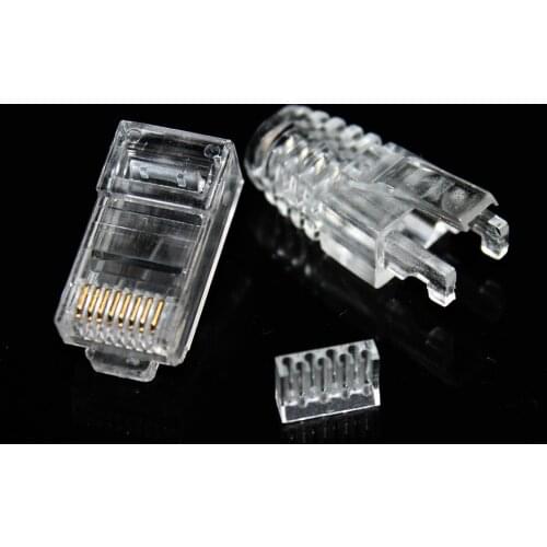 OULLX Cat6 RJ45 Connector Three-piece Suit UTP Gold Plated Ethernet Cables Network RJ-45 Plug Crystal Heads Crimper 3 in 1