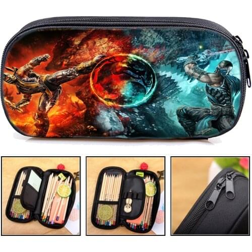 Boys Kids Mortal Kombat Pencil Box for Students Teens Anime Pencil Case Girls Cartoon Pen Bags Children Back to School Gift