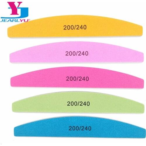 4Pcs Nail Files lime a ongle Professionel 200/240 Grit Sanding Block Pink Green Blue Rose Manicure Buffing Polish Boat File