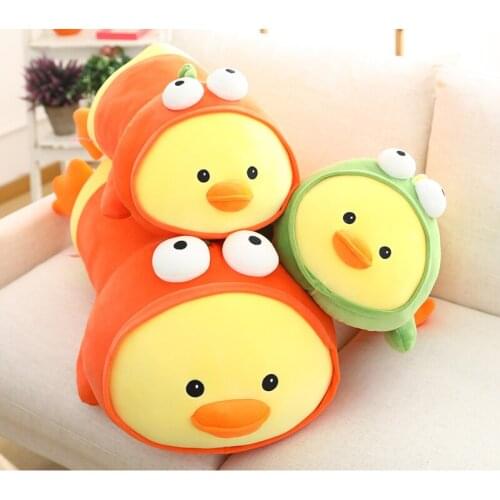 60/90cm Cartoon Lying Duck Plush Toys Soft Cotton Stuffed Pillow Cushion Animal Appease Doll Baby Kids Birthday Gift