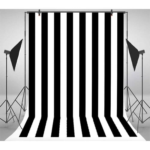 Simple Black and White Stripes Photography Vinyl Background Wall Portrait Shot Decor Photocall Backdrop for Photo Studio Props