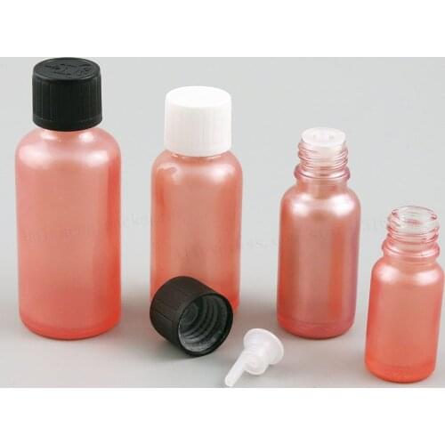 Empty Paint Pink Essential Oil Bottle Containers Packaging With Childproof Cap 1/3oz 1oz 50ml 100ml 200pcs