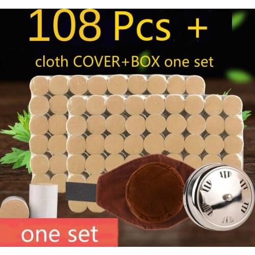 Five Years 108 Gold Moxa Cone Entirely Handmade Moxibustion Cover Box Smokeless One Set Pure Moxa Leaf Healthcare