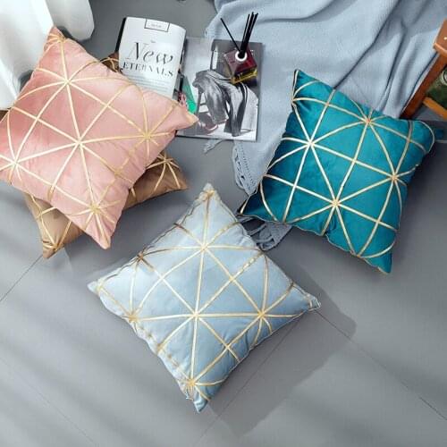 Luxury Bronzing Cushion Cover 45*45cm Pillow Covers Velvet Pillowcase Home New Year Decorative Sofa Throw Pillowcase