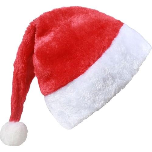 Christmas Hat Thick Ultra Soft Plush Cute for Santa Claus Hat Xmas Hats Adults and Children Christmas Decorations