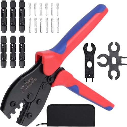 Hand Tools Solar MC4 Crimping Pliers 2.5-6.0mm²/AWG26-10 Crimping Tool Kit Photovoltaic Electric Crimping Pliers Terminals Set