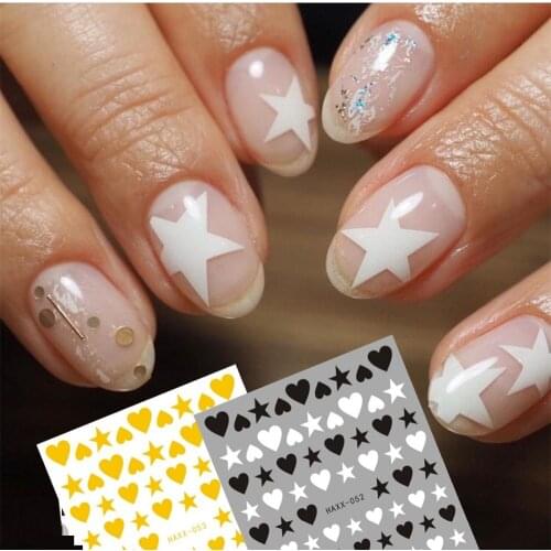Hanyi series Geometric heart HAXX-52-53 3d nail art stickers decal template diy nail tool decorations