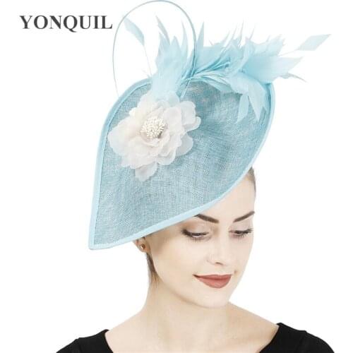 Women Ladies Big Millinery Cap With Hair Clip Fascinators Bridal Show Race Headwear Nice Fancy Wedding Flower Hair Accessories